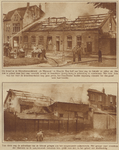 872657 Collage van 2 foto's betreffende de brand die woedt in de metaalwarenfabriek 'de Merwede' (Merwedekade 114) te ...